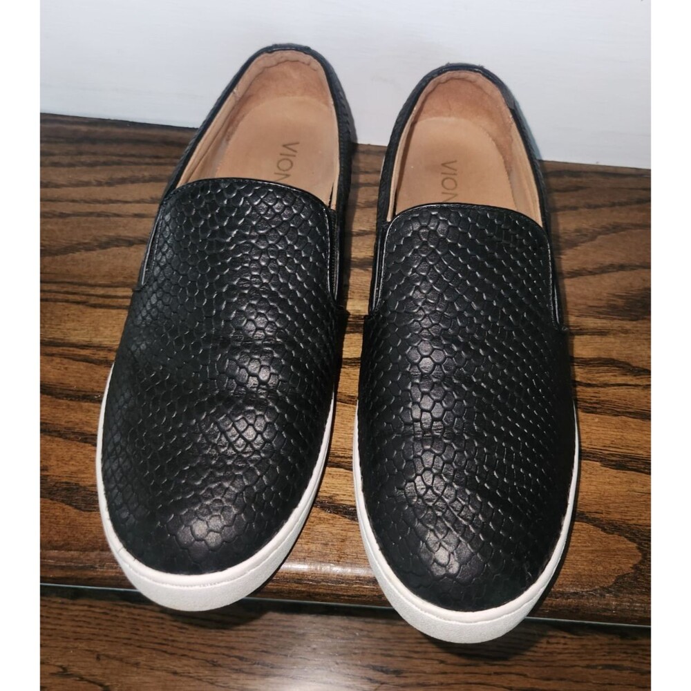 VIONIC Splendid Snake Slip-On Women's Comfort Sneaker-Black - Size 7